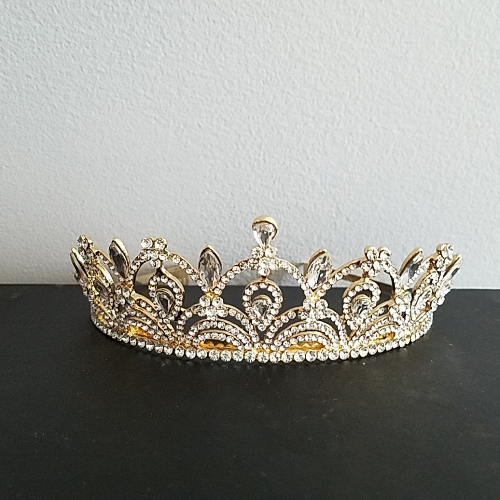 NWOT Gold and diamond tiara - Picture 1 of 3